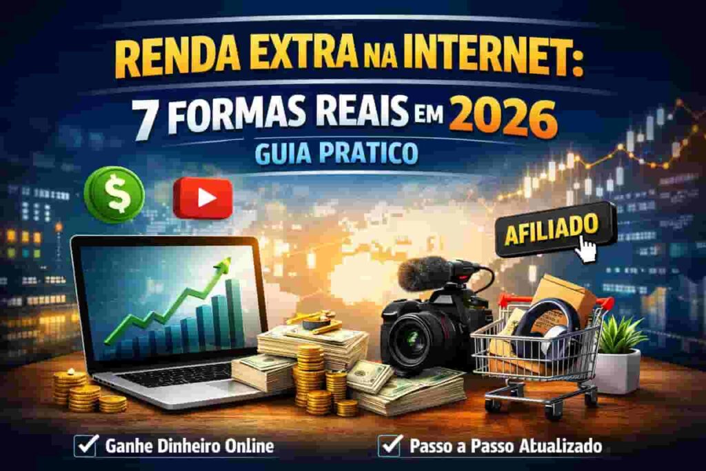 Renda extra na internet com 7 formas reais para ganhar dinheiro online trabalhando em casa